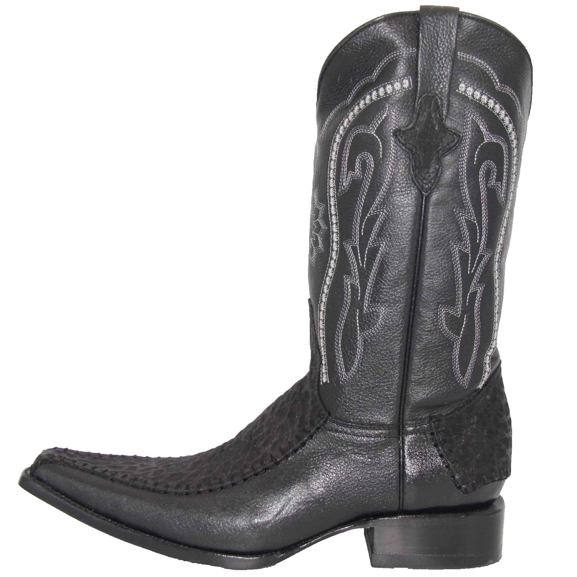 Premium Genuine Leather Cowboy Boots for Men - Western Style Bull Print Design - Perfect for Rodeo, Country Music Festivals & Western Fashion