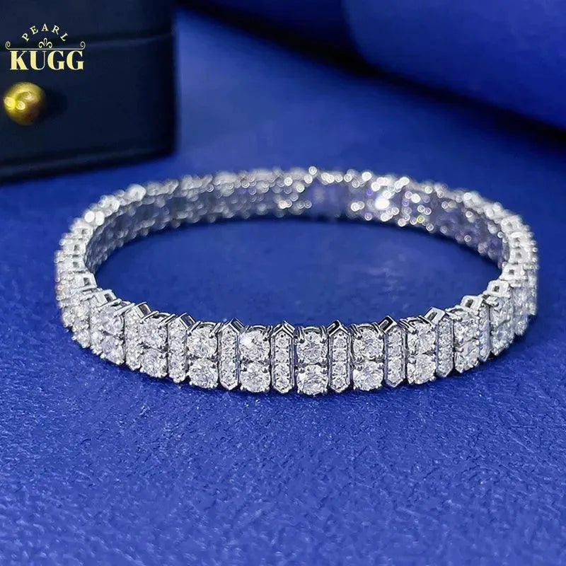 18K White Gold Diamond Bracelet for Women - Real Natural Diamonds, Luxury Minimalist Engagement Jewelry - Perfect for Weddings, Anniversaries & Special Occasions