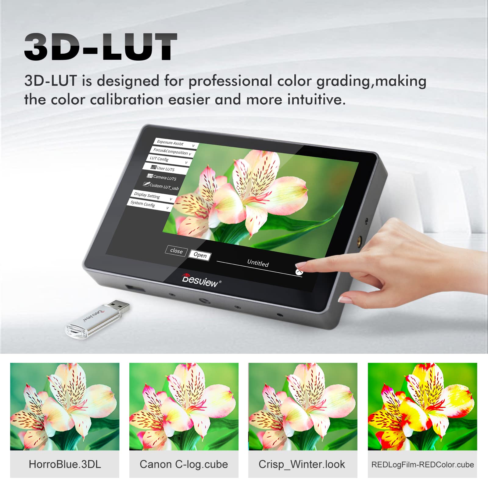 Desview R705 7-inch Touch Screen Field Monitor - Full HD 1920x1200 IPS, 4K HDMI Input with 3D LUT, Waveform & Peaking Focus Assist - Professional Video Monitor for DSLR & Mirrorless Cameras - Perfect for Filmmaking, Vlogging, and Studio Production