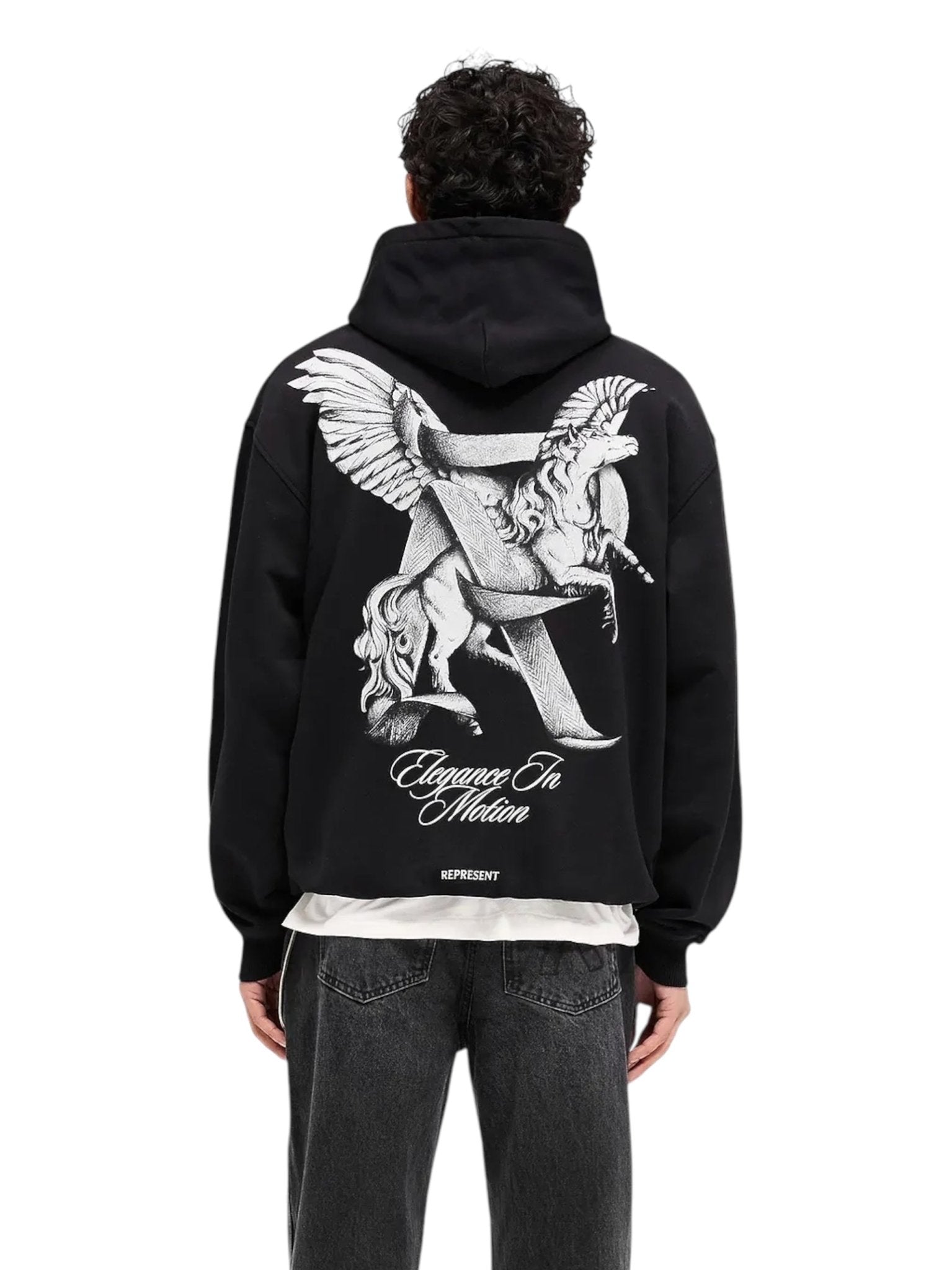Represent MLM41065 Elegance In Motion Hoodie - Black Men's Fashion Hooded Sweatshirt | Streetwear, Casual Wear & Gym Essentials