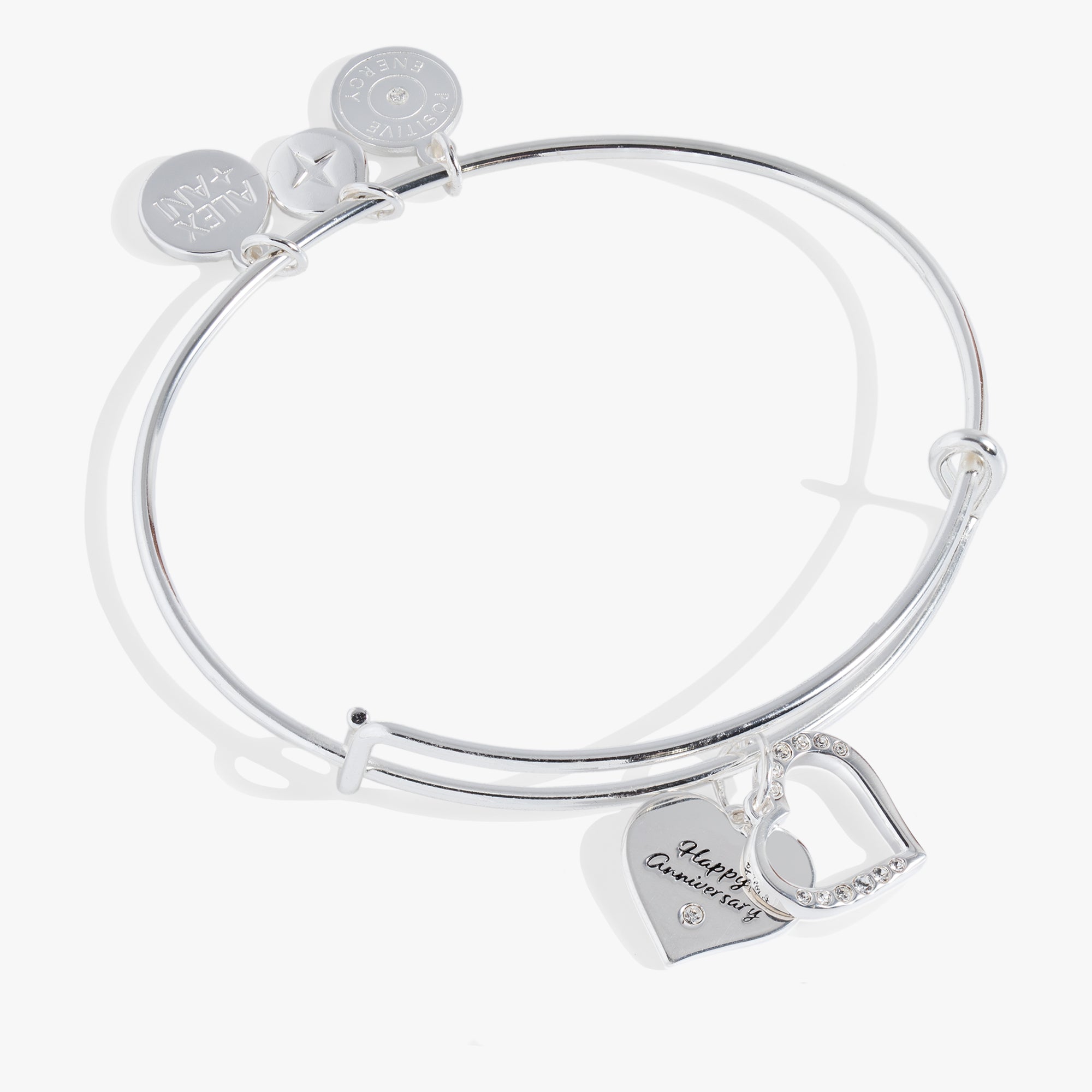 Elegant Anniversary Heart Bangle Bracelet - Romantic Gift for Her - Perfect for Valentine's Day, Wedding Anniversary & Couple's Jewelry