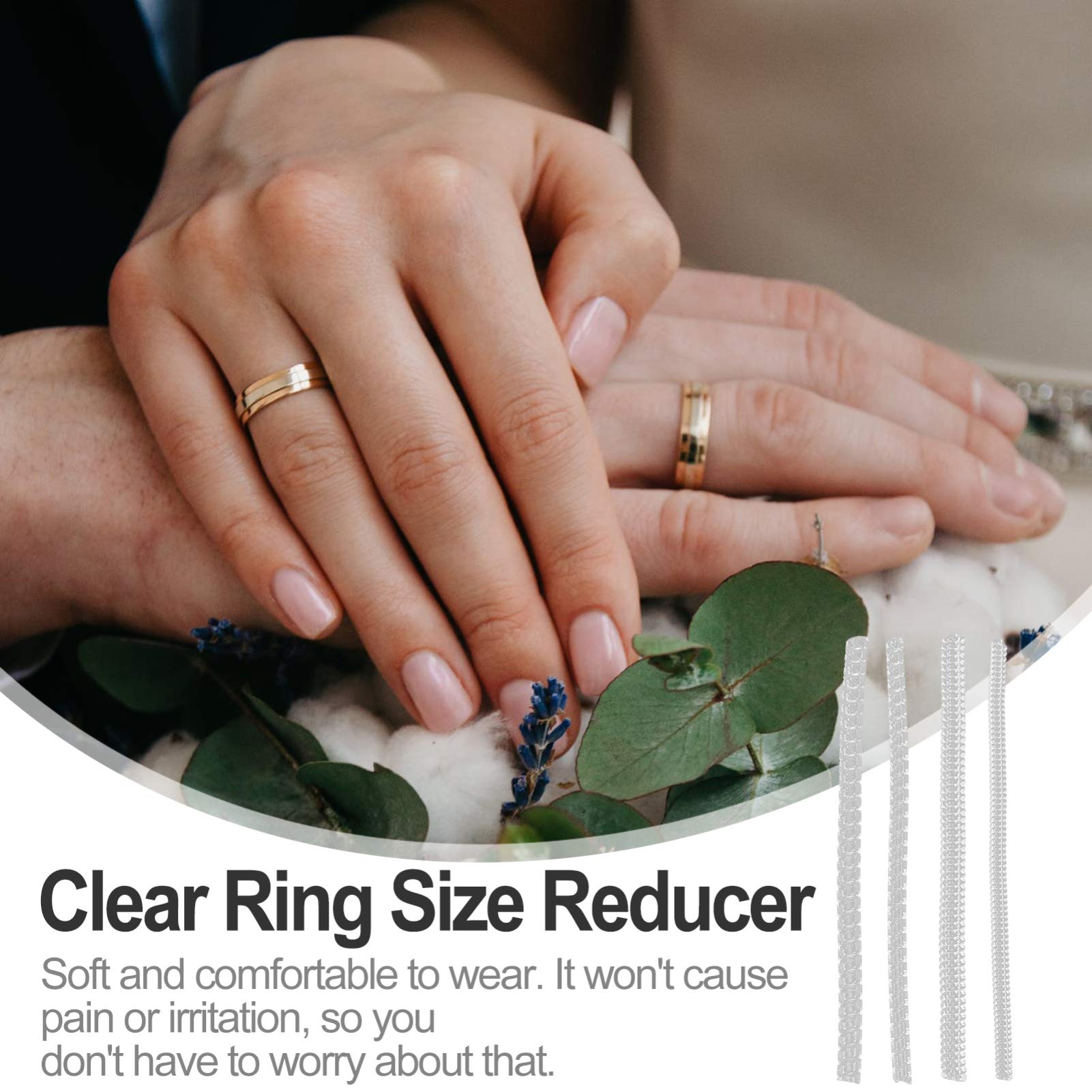 12-Piece Ring Size Adjuster Set - Invisible Plastic Ring Guard & Sizer for Loose Rings - Perfect for Wedding, Engagement, and Fashion Rings (Includes Ring Reducers & Zizer Tools)