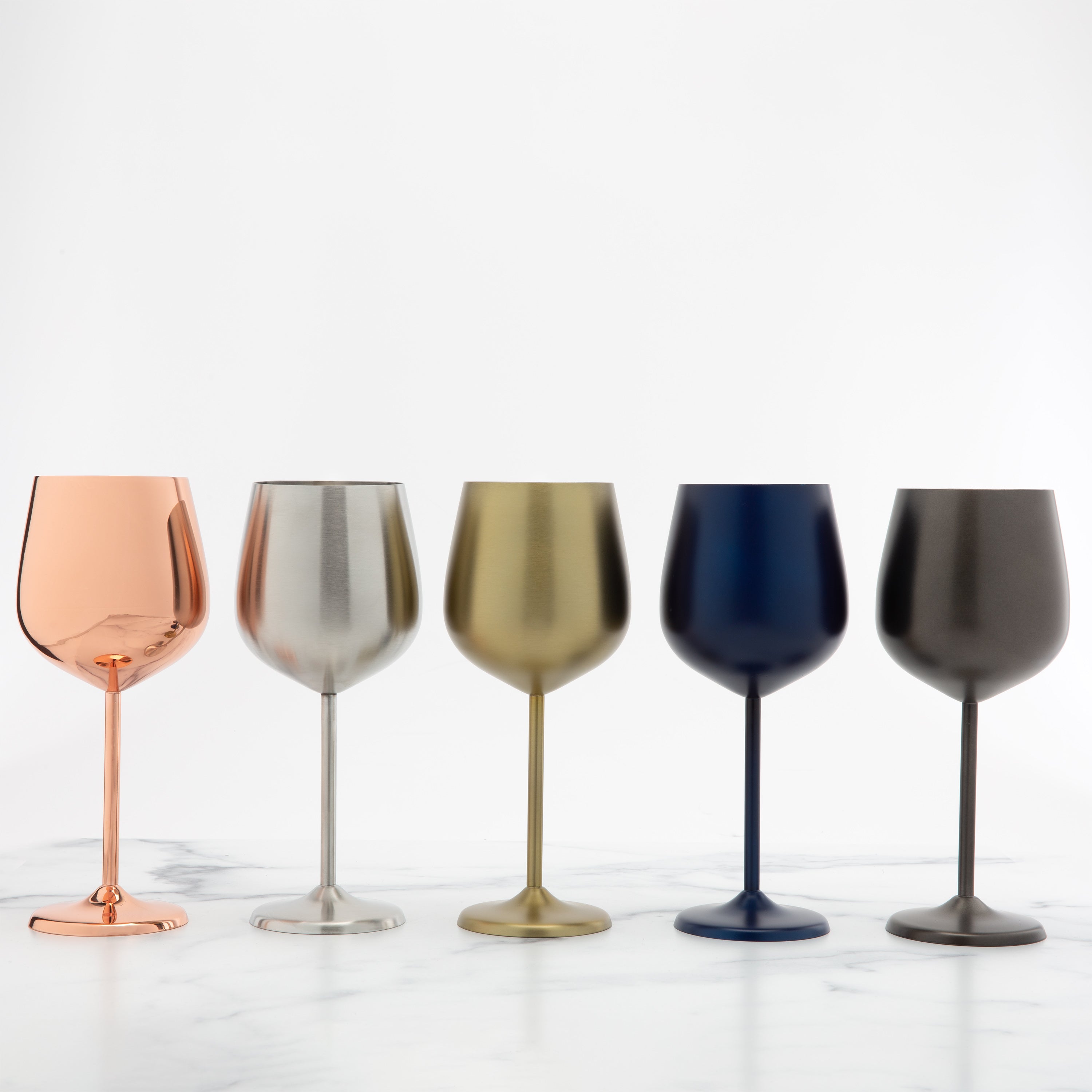 Premium Gold Stainless Steel Wine Glasses Set of 4 - Elegant & Durable Stemware for Parties, Weddings, and Home Entertaining