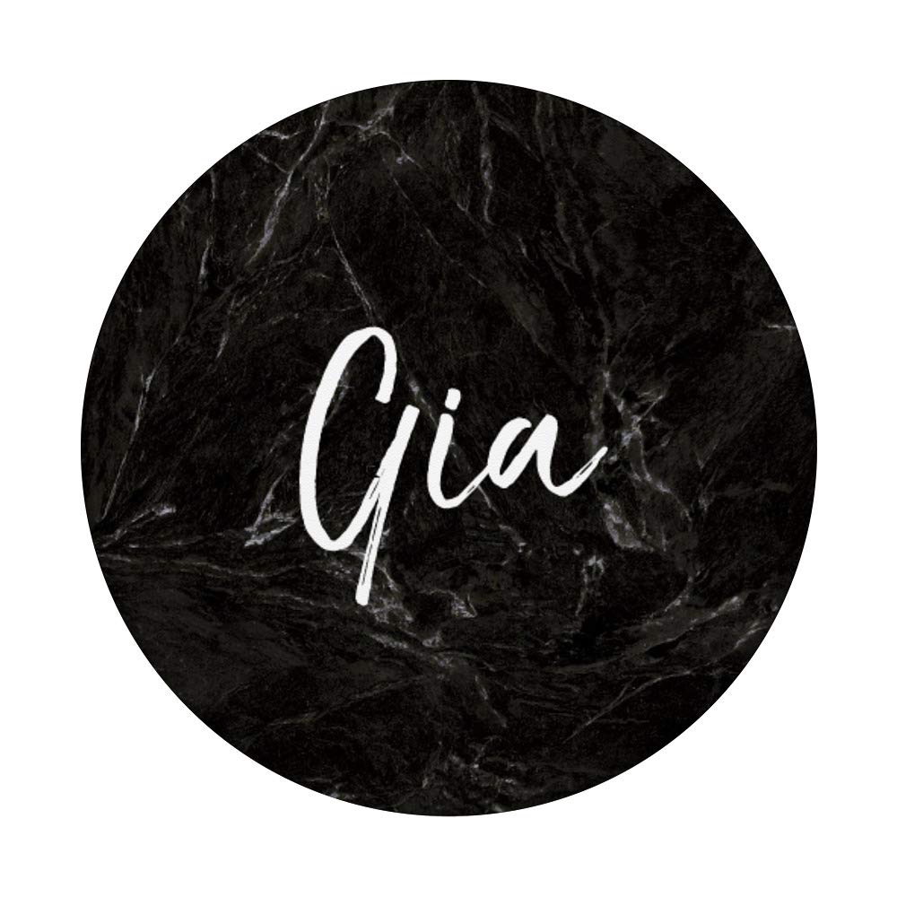 Personalized Gia Name Custom Black PopSockets Phone Grip & Stand for Women - Perfect Gift for iPhone, Samsung & Tablets (Ideal for Daily Use, Travel & Work)
