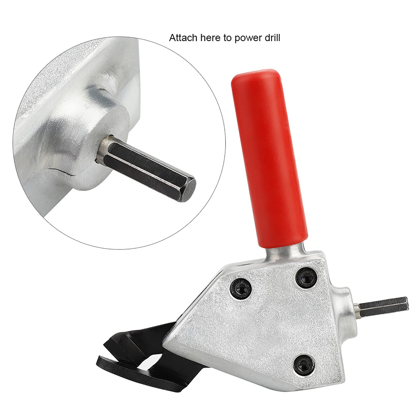 Electric Metal Sheet Cutter - Heavy Duty Steel & Iron Cutting Tool with Drill Attachment | Perfect for DIY Projects, HVAC Work & Metal Fabrication (Power Tool Not Included)