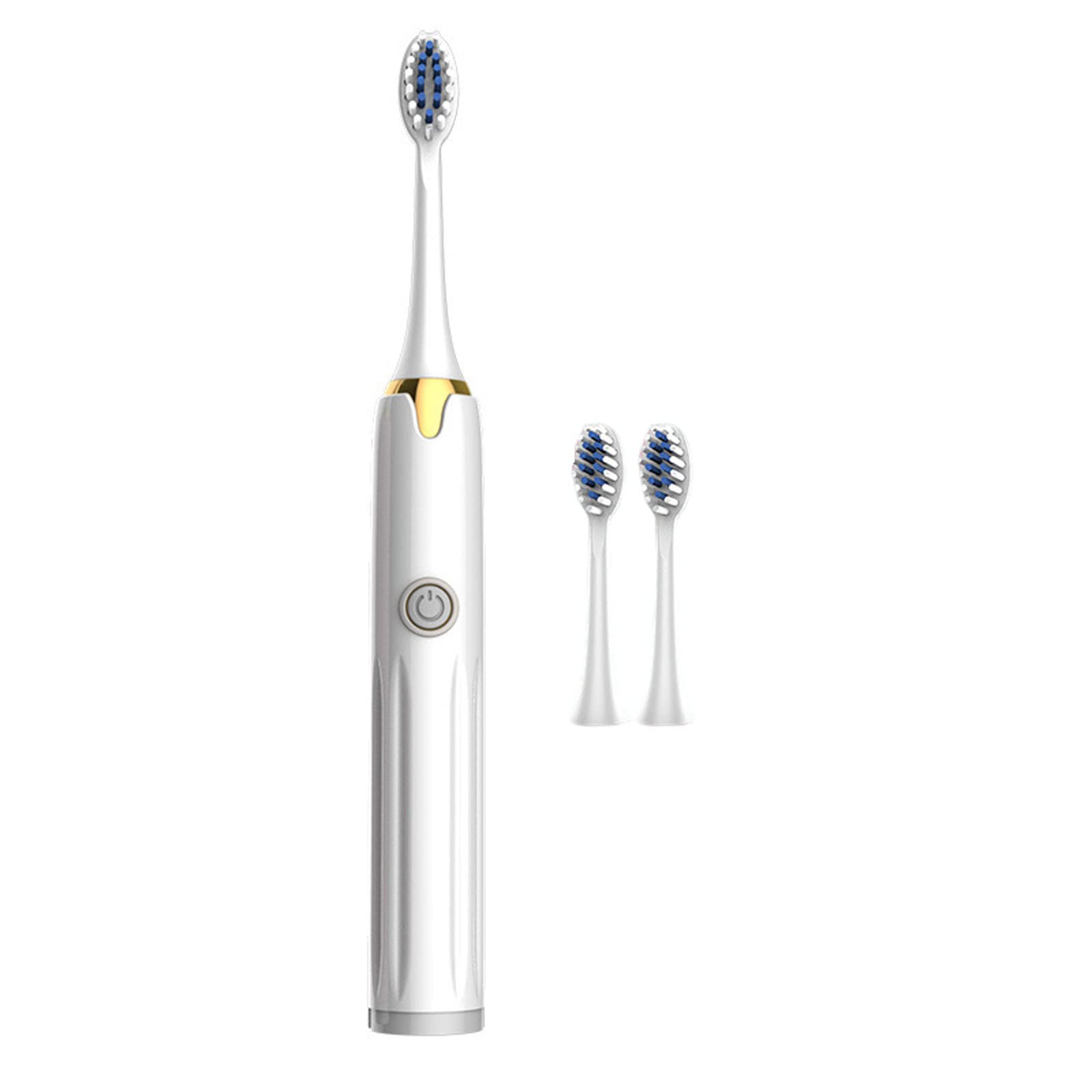 Rechargeable Electric Toothbrush for Adults - Sonic Toothbrush with 3 Brush Heads, Teeth Whitening & Deep Cleaning - Ideal for Travel & Daily Oral Care (White)