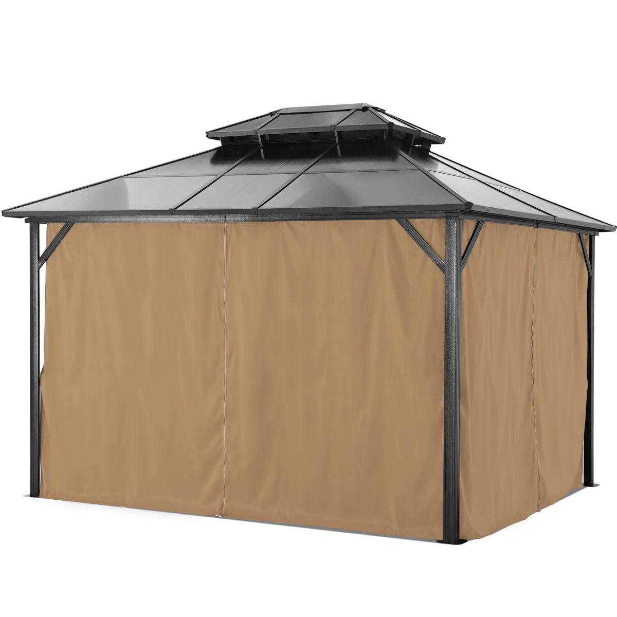 ABCCANOPY 10x12 Aluminum Patio Gazebo with Double Roof Hardtop - Perfect for Outdoor Entertaining, Backyard Relaxation, and Garden Parties