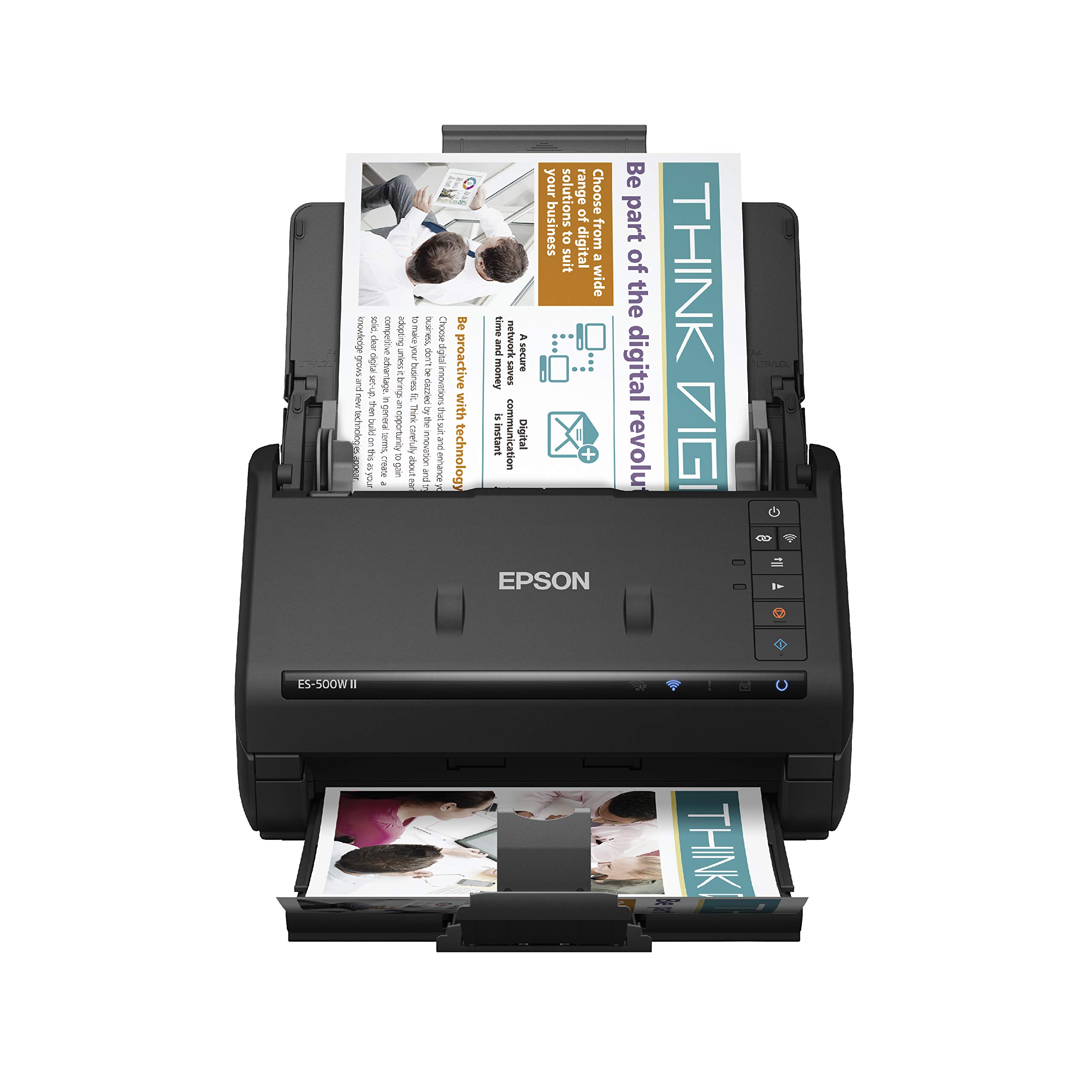 Epson Workforce ES-500W II Wireless Color Duplex Document Scanner for PC & Mac - 35ppm, Auto Document Feeder (ADF), Mobile Scanning - Perfect for Home Office, Small Business & Remote Work (Renewed)