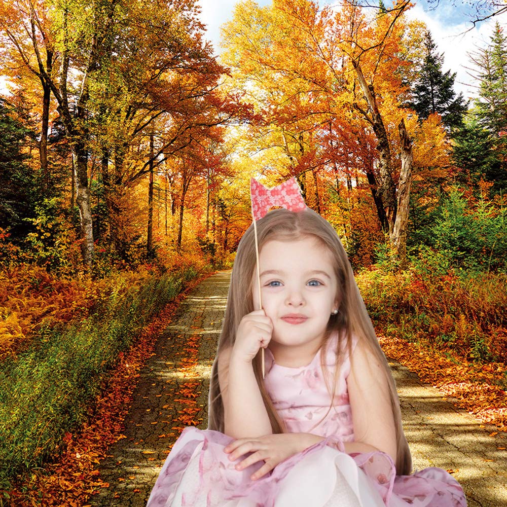 Natural Autumn Leaves Photography Backdrop 10x10FT - Realistic Fall Landscape Background for Studio, Baby Shower, Party Decor & Seasonal Photo Shoots - Perfect for Halloween, Thanksgiving & Family Portraits