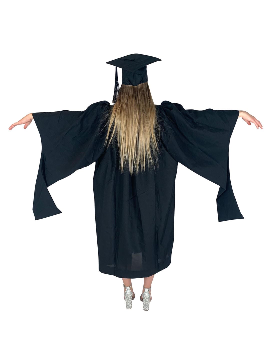 2025 Masters Graduation Cap and Gown Set - Deluxe Matte Black Academic Regalia with Tassel for Unisex Adults | Perfect for Graduation Ceremonies, Photos & Celebrations