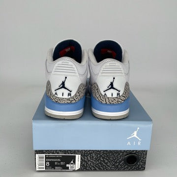 AIR JORDAN 3 UNC Men's Basketball Shoes Size 8 - Authentic CT8532-104 Blue White Sneakers for Casual Wear & Sports Performance