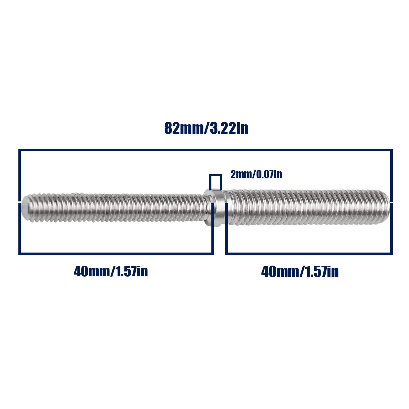 Stainless Steel M6-M8 Threaded Stud Bolts - 2Pcs for Structural Columns Fastening