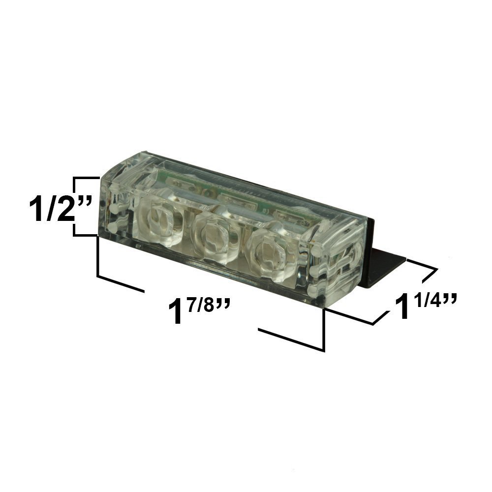 18 LED Emergency Strobe Lights - Red & Blue for Vehicle Grille & Deck - Warning & Safety Lights for Trucks & Emergency Vehicles