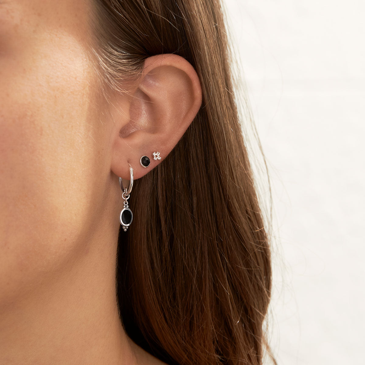 Elegant Round Onyx Stud Earrings for Women - Hypoallergenic Sterling Silver Earrings for Everyday Wear & Special Occasions