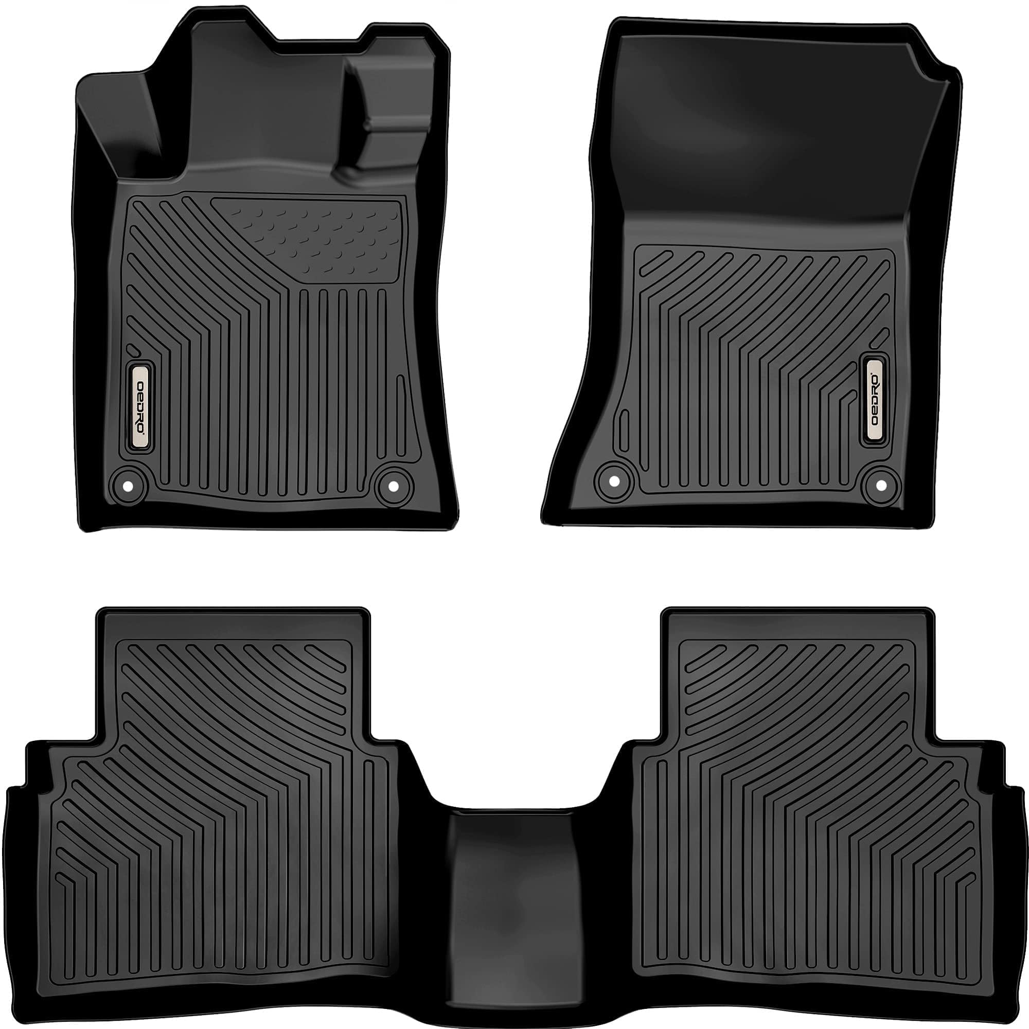 OEDRO All-Weather TPE Floor Mats for 2019-2025 Nissan Altima - 1st & 2nd Row Full Set Liners (Black) - Perfect for Rain, Snow, Mud Protection & Easy Car Interior Cleaning