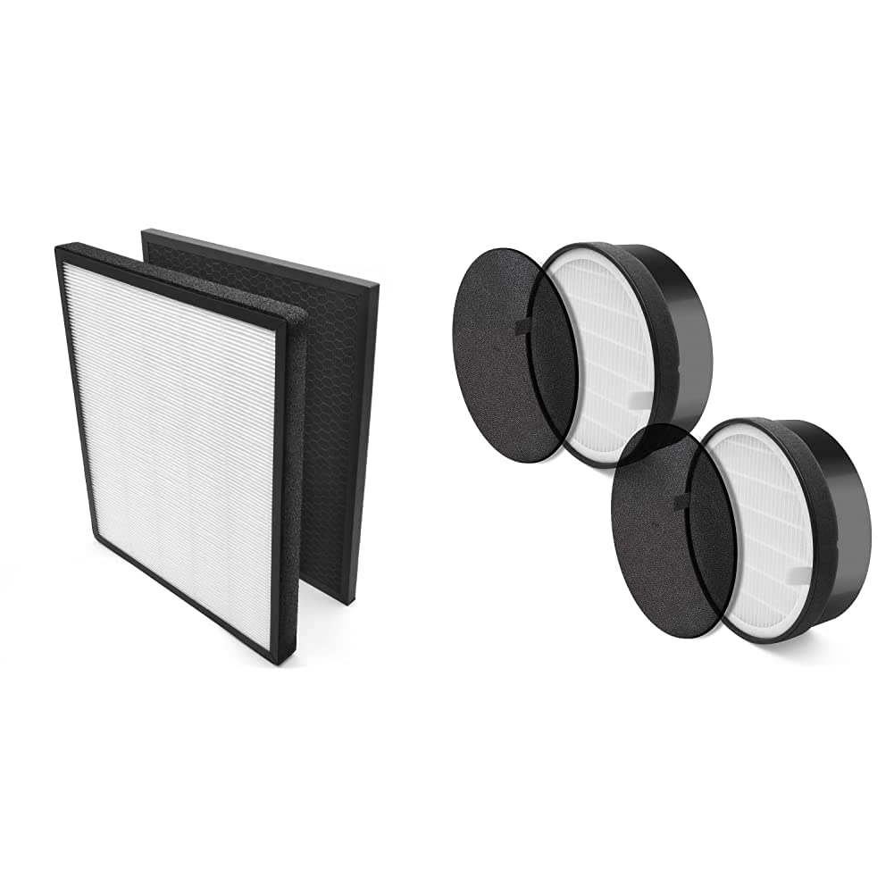 LEVOIT LV-PUR131 Air Purifier Replacement Filters - 2 Pack True HEPA & Activated Carbon 3-in-1 Filter Set with Nylon Pre-Filter for Allergies, Dust, Smoke, Pet Dander - Perfect for Home, Office, Bedroom & Nursery