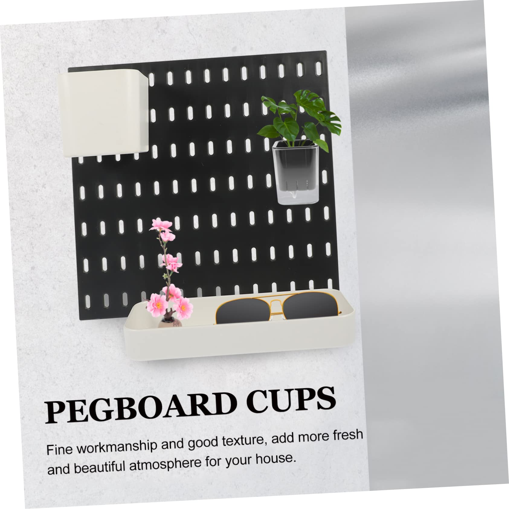 DOITOOL Pegboard Organizer Set - Wall Mount Hooks, Paper Towel Holder, Flower Pot Hanger & Craft Storage for Home, Office, Workshop - Perfect for DIY Projects, Kitchen Organization & Garden Tools (No Punching Required)