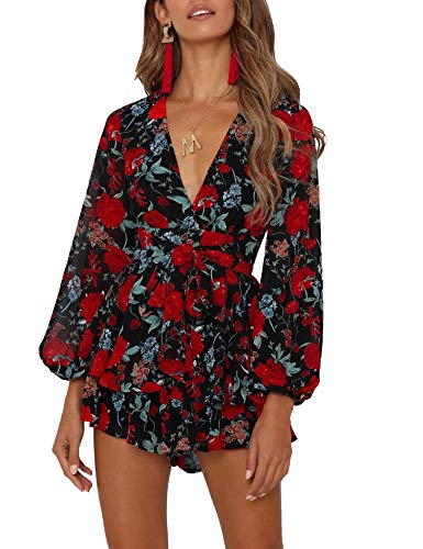 Black Red Floral