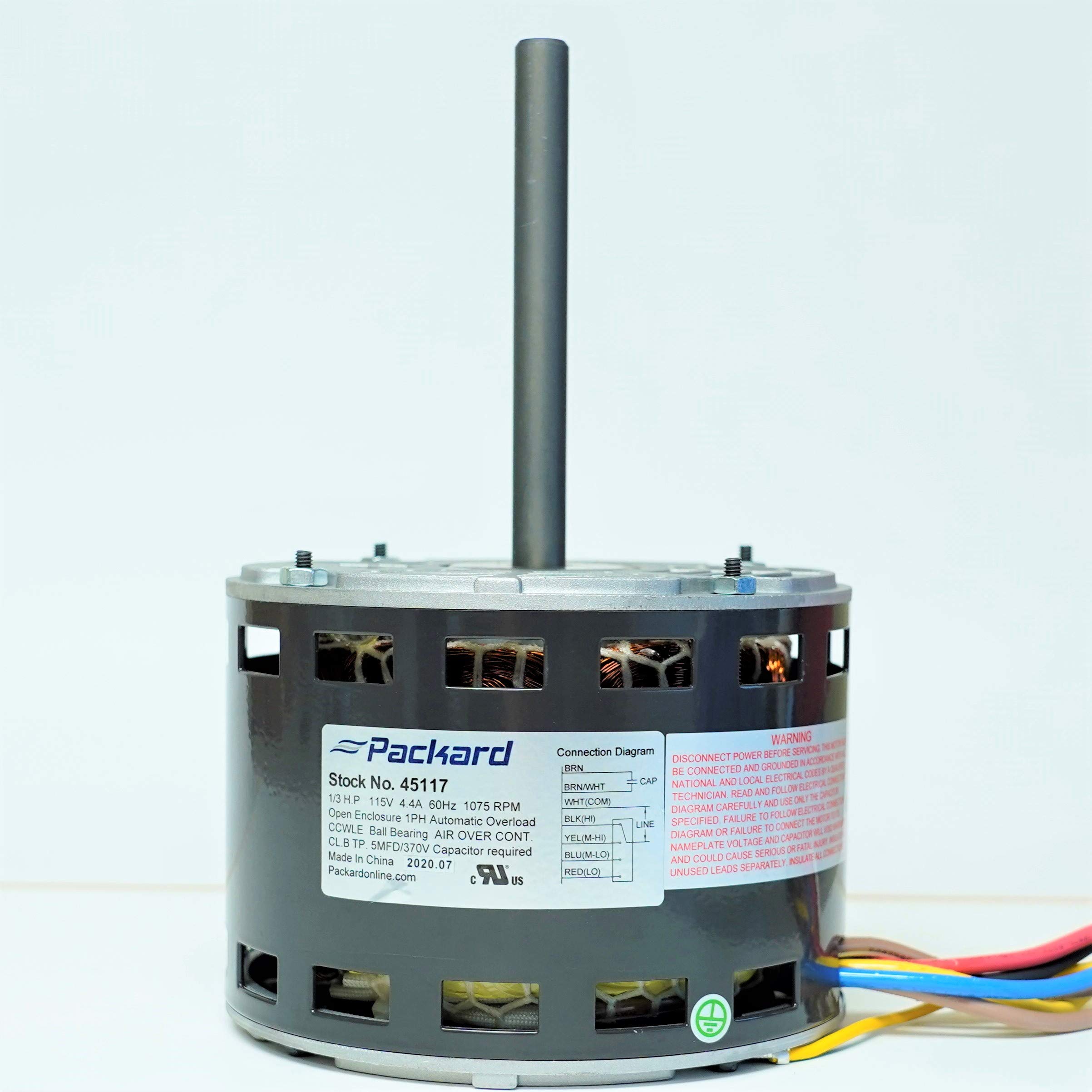 Packard 45117 Furnace Blower Fan Motor Replacement for Carrier HC41AE117A - 1/3 HP High Efficiency HVAC Motor for Home Heating & Cooling Systems - Perfect for Furnace Repair & Maintenance