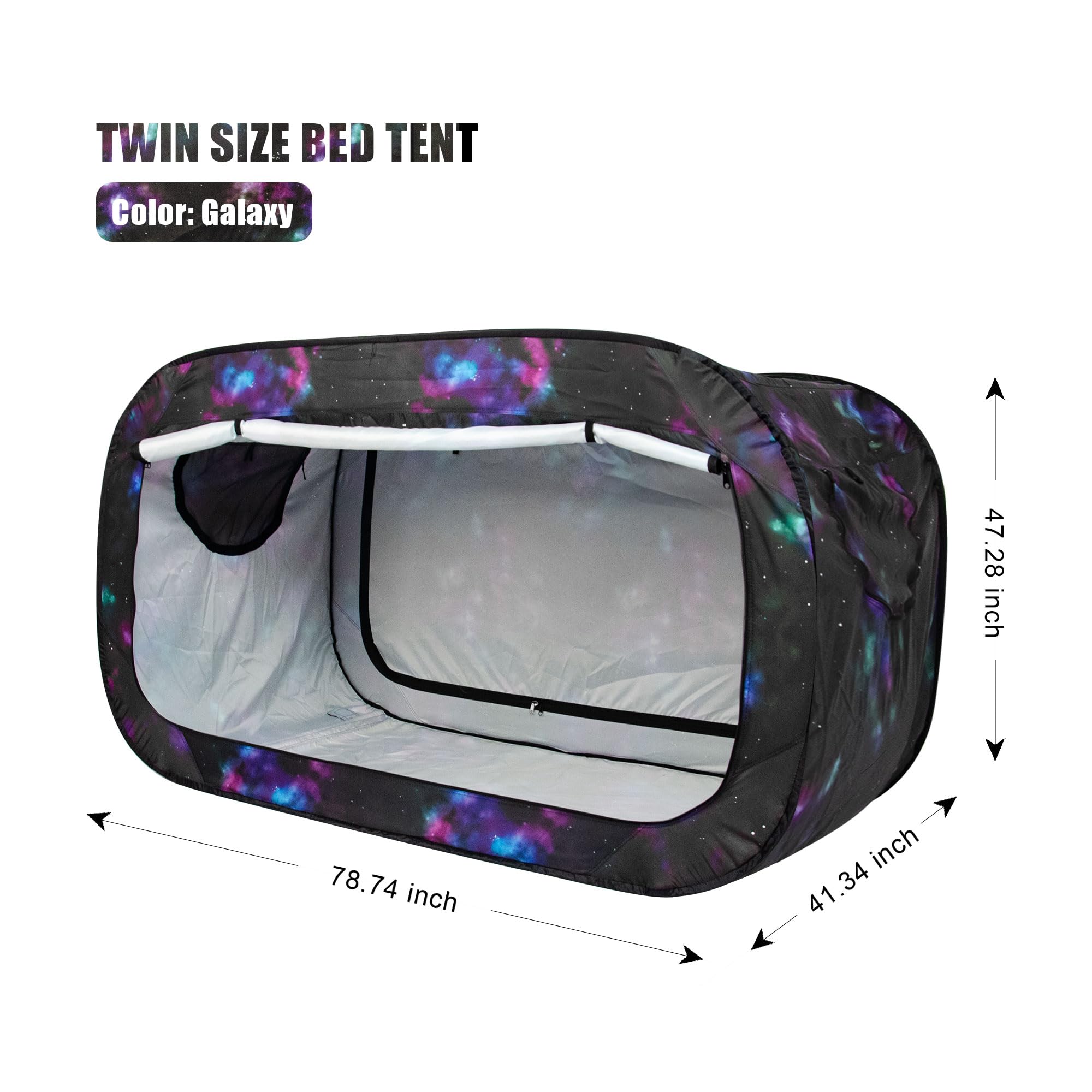 Portable Bed Tent Canopy for Kids & Adults - Breathable Indoor Sleeping Tent with 2 Doors, Privacy Space for Bedroom, Camping & Relaxation