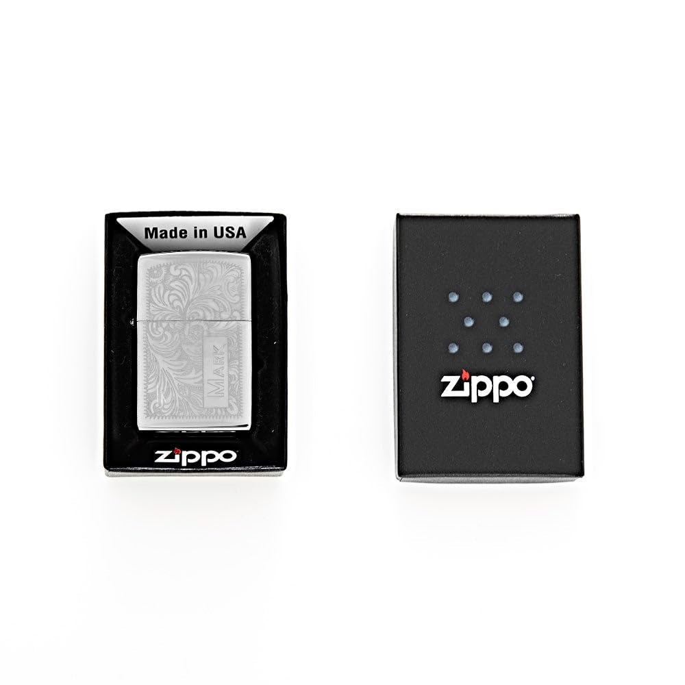 Personalized Venetian Zippo Lighter for Men - Custom Engraved Birthday, Groomsmen & Father's Day Gift - Perfect for Weddings, Anniversaries & Special Occasions