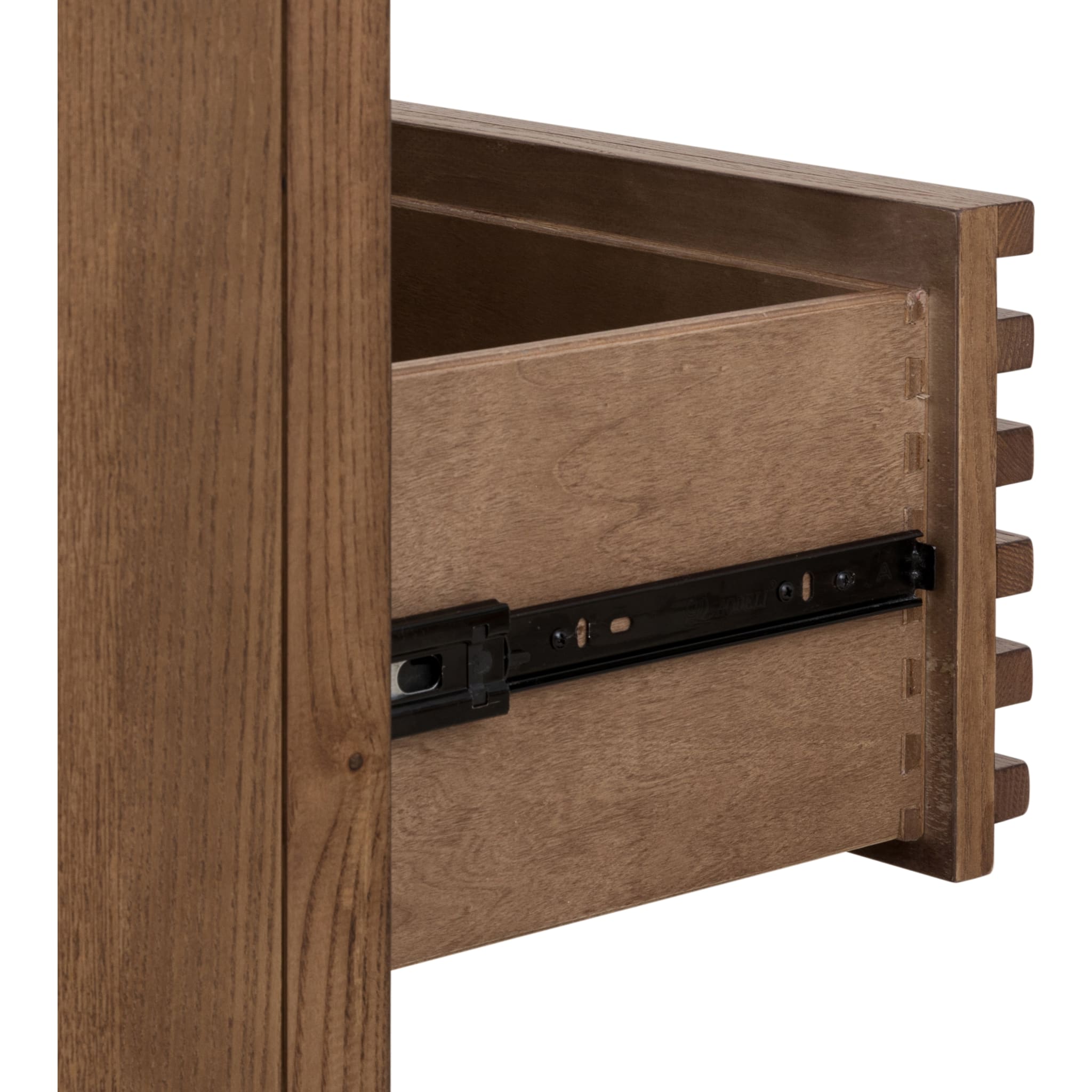 Tanner Five Drawer Ash Wood Chest in Roux - Stylish Wooden Dresser for Bedroom & Living Room Storage | Perfect for Organizing Clothes, Blankets, and Home Decor