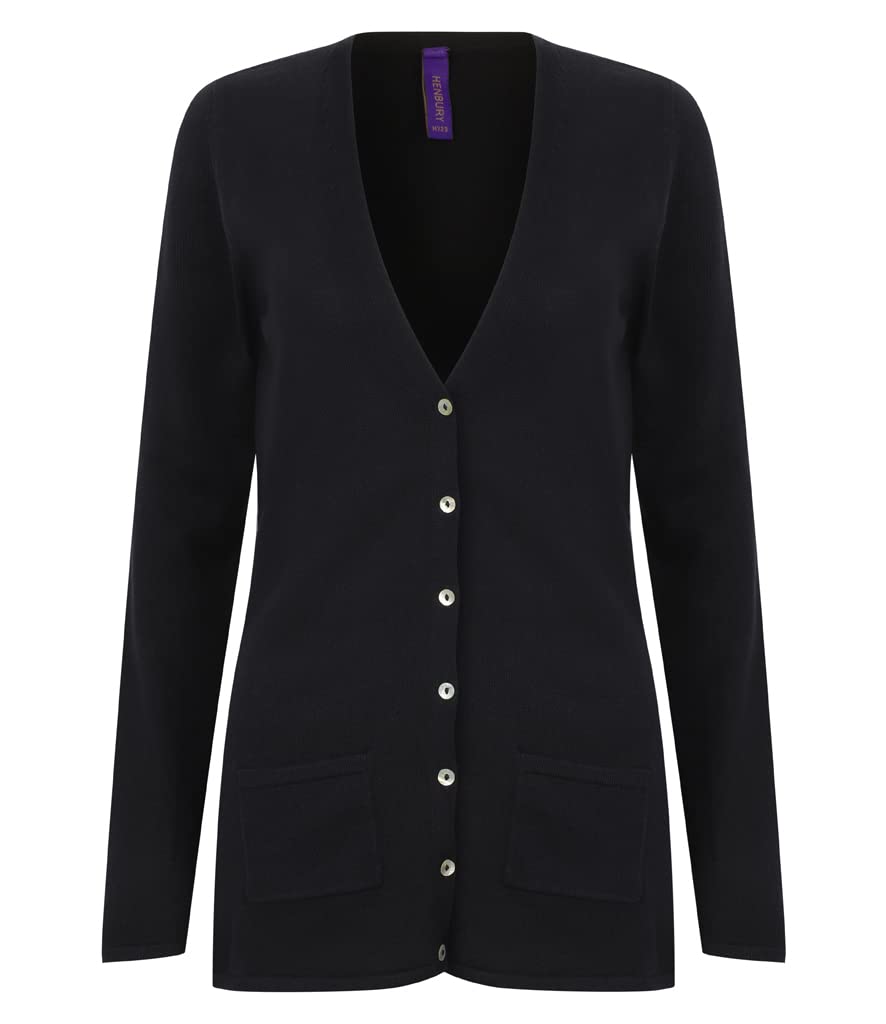 Women's V-Button Cardigan Sweater - Navy Blue 3XL Plus Size - Cozy Fall & Winter Layering for Office & Casual Wear