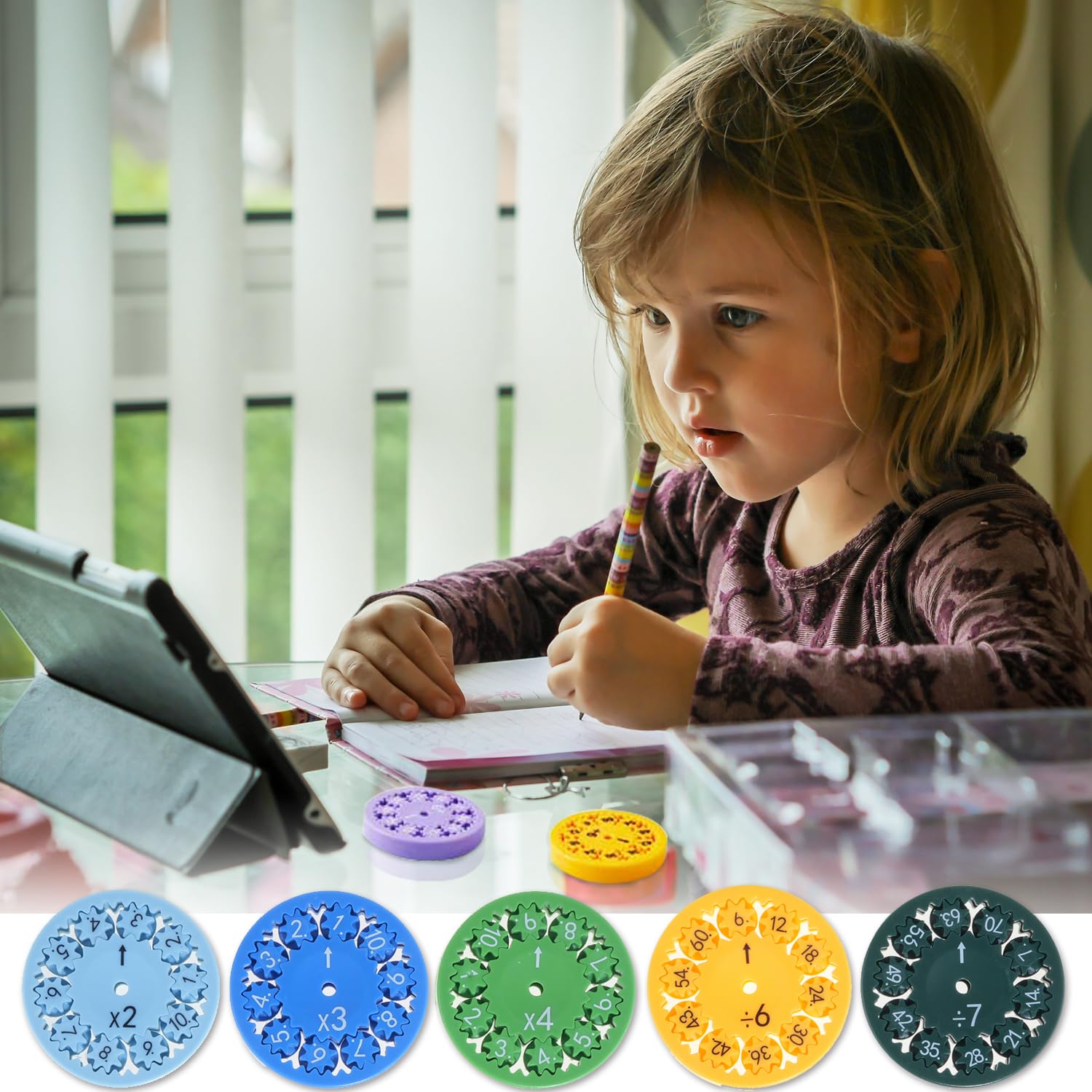 Math Fidget Spinners - Educational Learning Toys for Kids (9 Pcs) - Practice Addition, Subtraction, Multiplication & Division - Perfect for Homeschooling, Classroom Prizes & Stress Relief