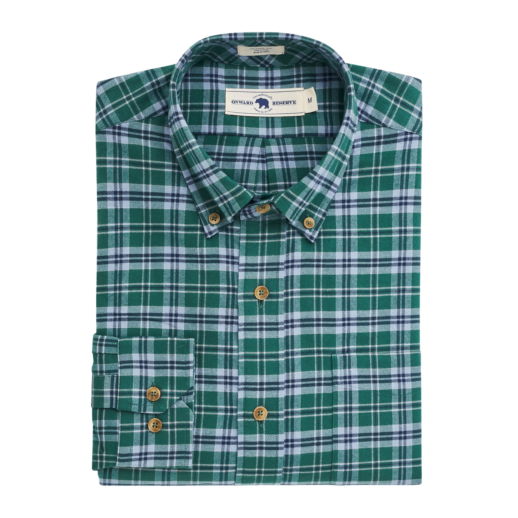 Edinburgh Featherweight Flannel Shirt - Soft & Lightweight Bottle Green Plaid for Men | Perfect for Casual Wear, Outdoor Adventures & Layering in Cool Weather