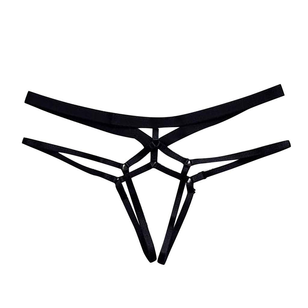 Sexy Women's Thong G-String T-Back Panties - Strappy Lingerie Underwear for Valentine's Day Gift - Black - Perfect for Romantic Nights & Special Occasions