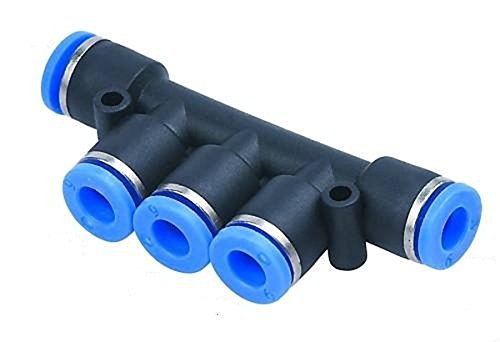 MettleAir MTKG 4-4 Push to Connect Inline Manifold Union Fitting - 4mm OD Pneumatic Quick Connect Coupler (10 Pack) for Air Compressor, HVAC, and Industrial Automation Systems