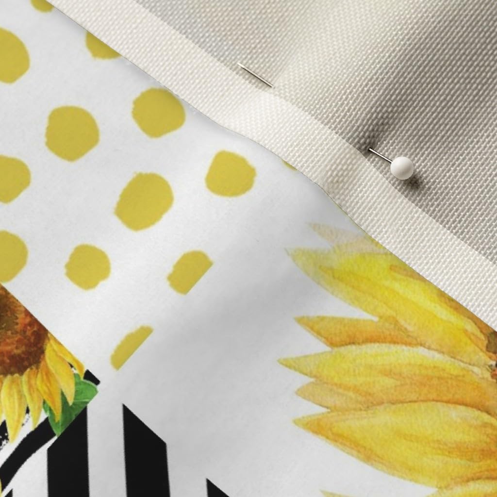 Sunflower Printed Velvet Fabric by The Yard - Quilt, Nursery Decor & Upholstery Material for Baby Girl Room, Home Decor, Apparel | DIY Crafts, Sewing Projects, Furniture Covering