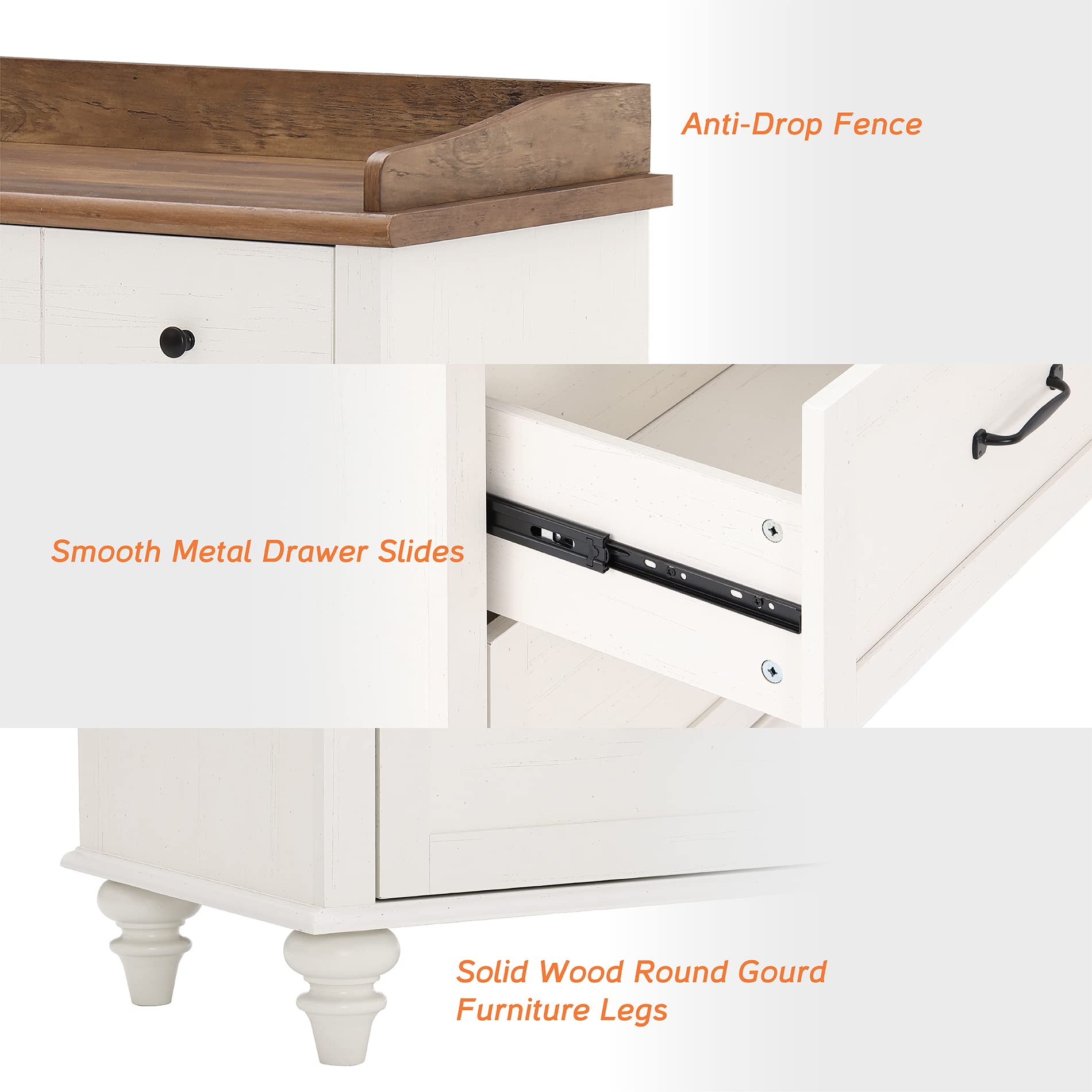 WAMPAT 6-Drawer Wooden Dresser for Bedroom & Nursery - Mid-Century Modern Storage Organizer