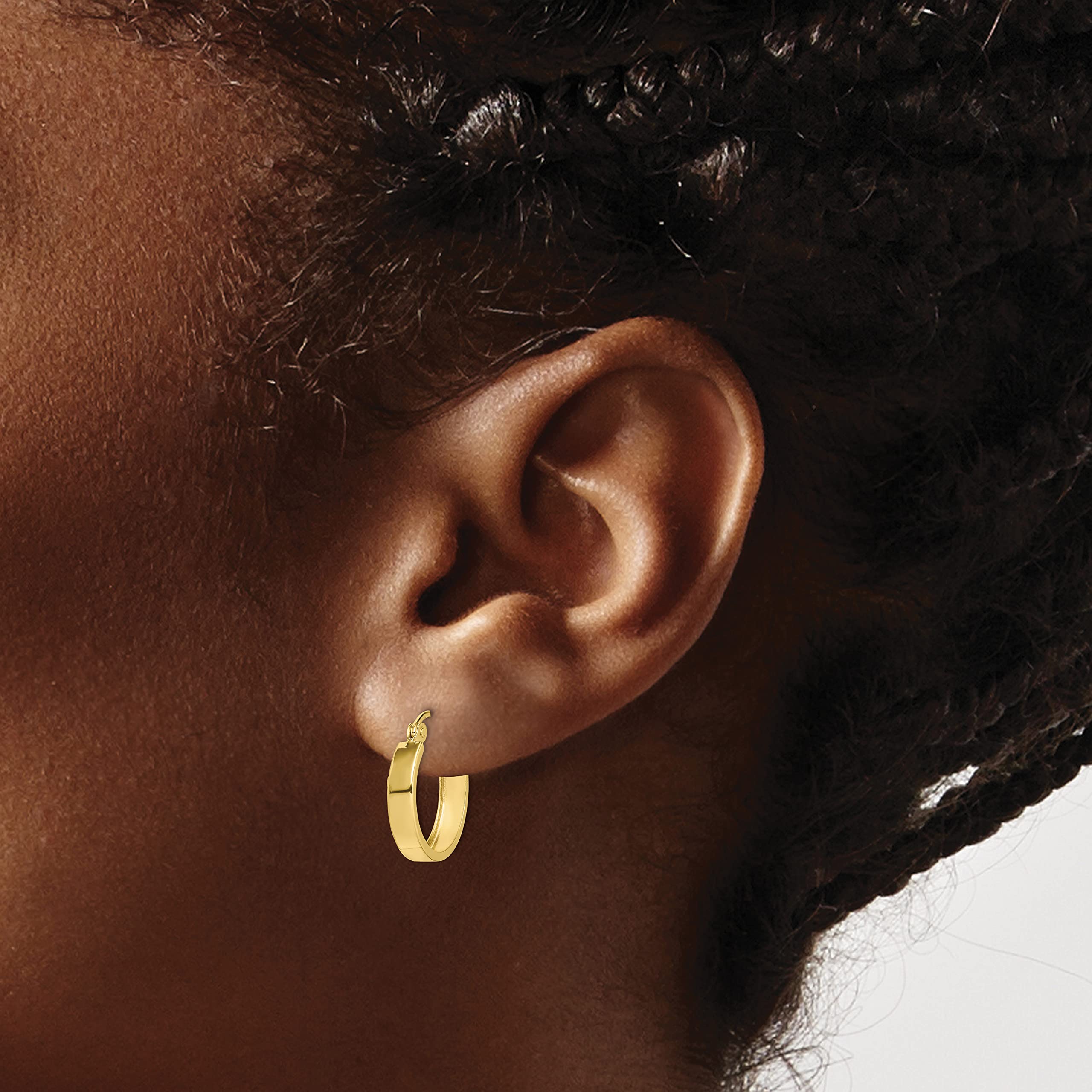 10K Yellow Gold Square Tube Hoop Earrings - 15mm Classic Dainty Jewelry for Women | Perfect for Everyday Wear, Parties & Special Occasions