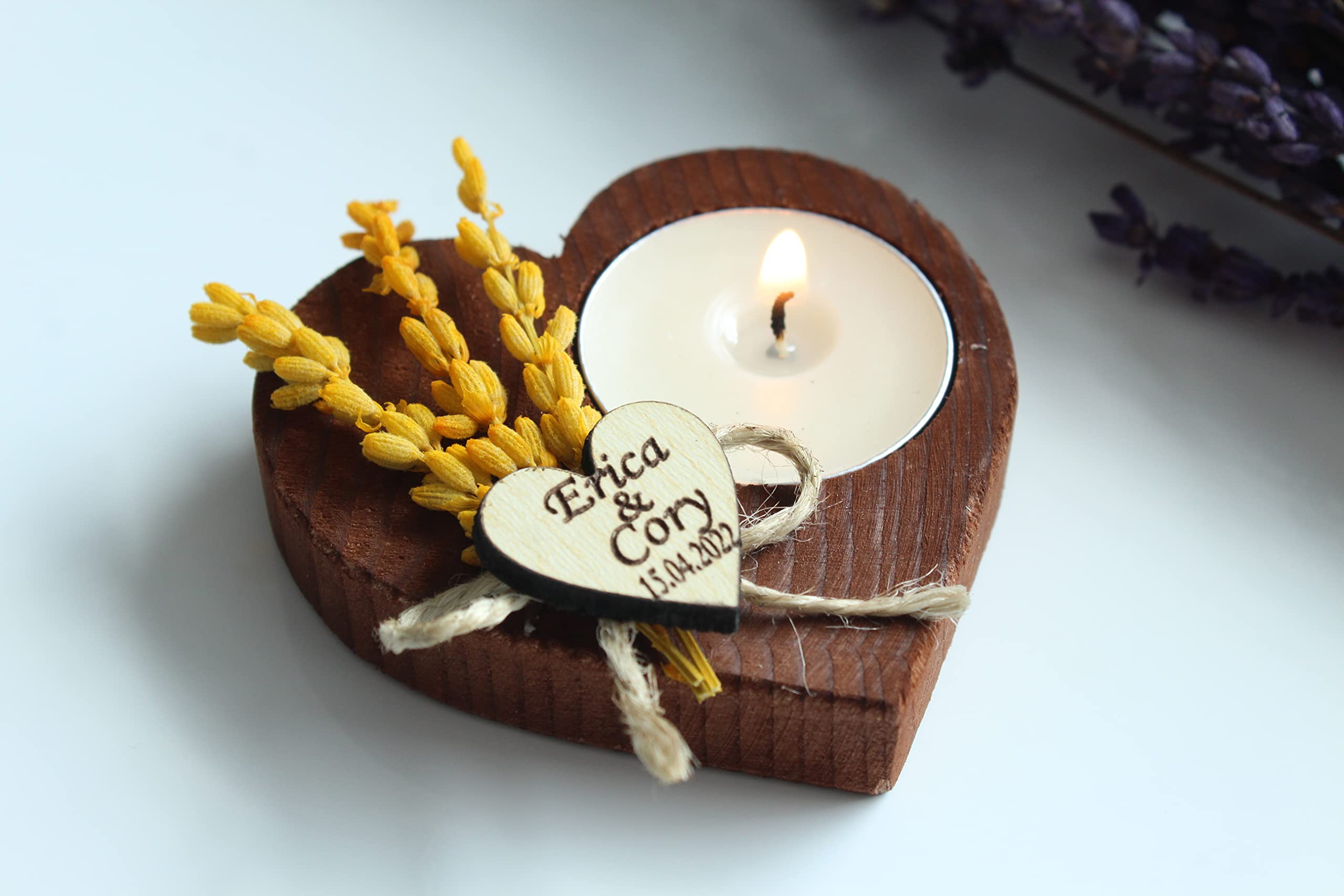 100-Piece Personalized Heart-Shaped Candle Holders - Elegant Wedding Favors, Birthday Gifts & Bridal Shower Candles - Perfect for Romantic Decor, Memorial Services & Guest Favors - Includes Tealights for Warm Ambiance