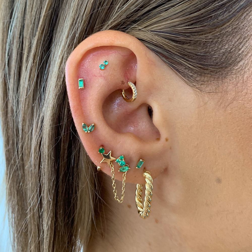 10k Gold Micro Star Helix Single Stud Earring - Dainty Cartilage Piercing Jewelry for Everyday Wear & Special Occasions