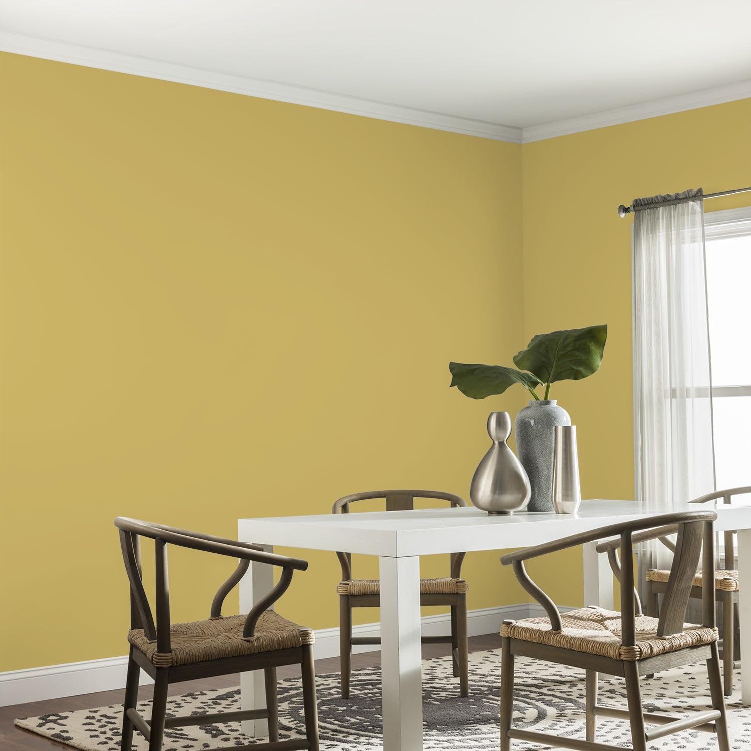 Glidden Interior Paint + Primer in Split Pea Soup Yellow - 1 Gallon Eggshell Finish One Coat Coverage - Perfect for Living Rooms, Bedrooms & Home Decor Projects