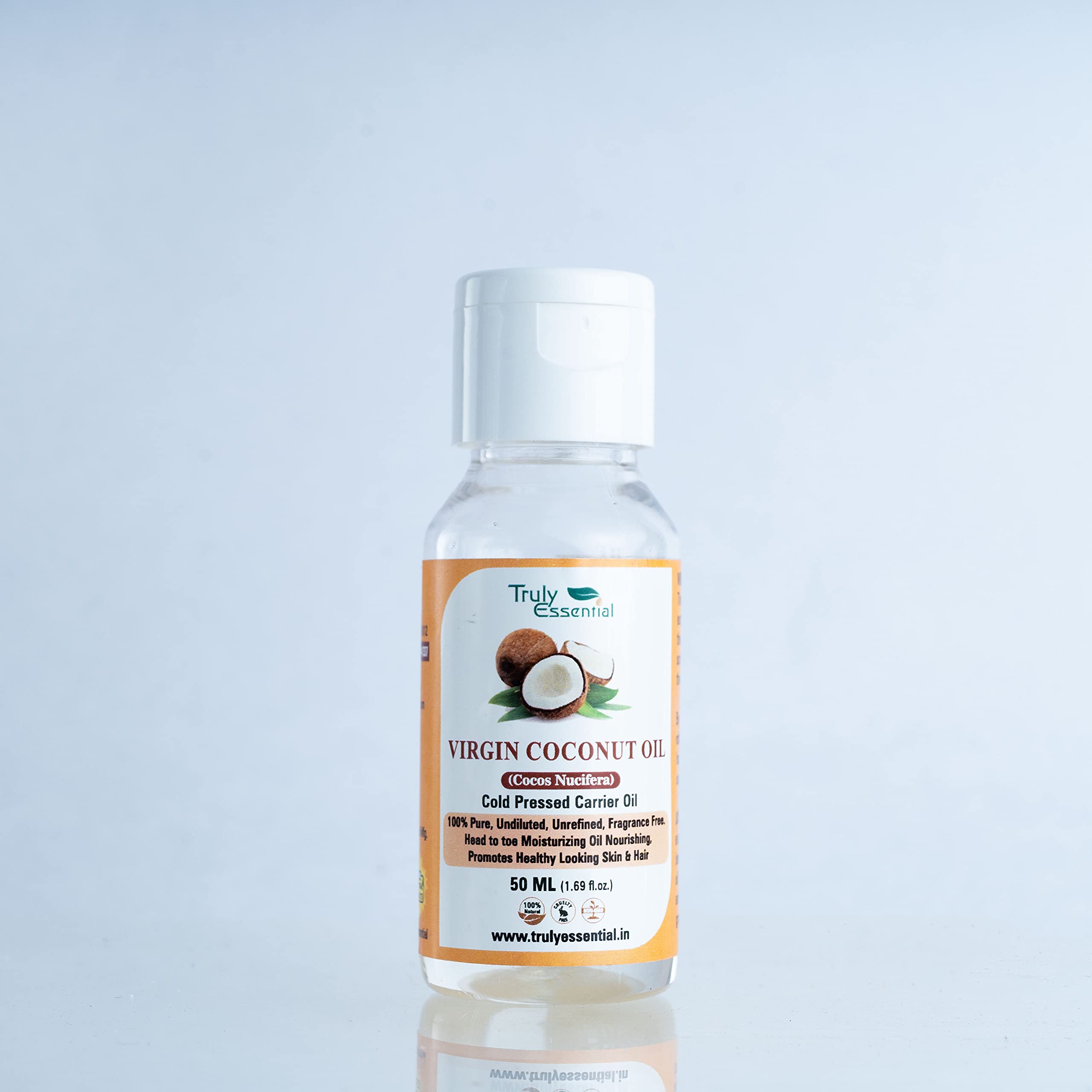 Pure Organic Virgin Coconut Oil for Skin & Hair Care - 50ml | Natural Moisturizer, Hair Treatment & Massage Oil for Hydration & Nourishment | Perfect for DIY Beauty, Cooking & Aromatherapy