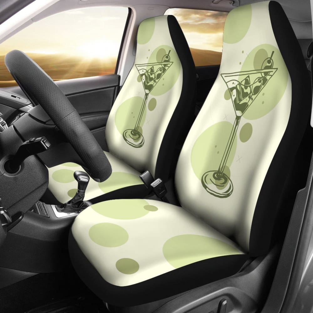 Vintage Cocktail Bartender Car Seat Covers - Classic Bar Design for Auto Accessories - Perfect for Home Bars, Themed Parties & Car Enthusiasts