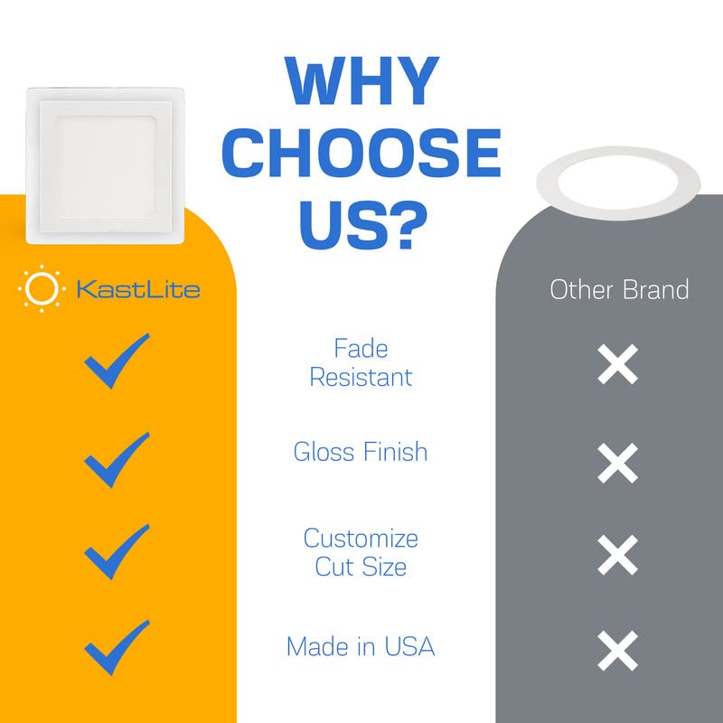 KastLite Custom Sized White Square Goof Rings - .080