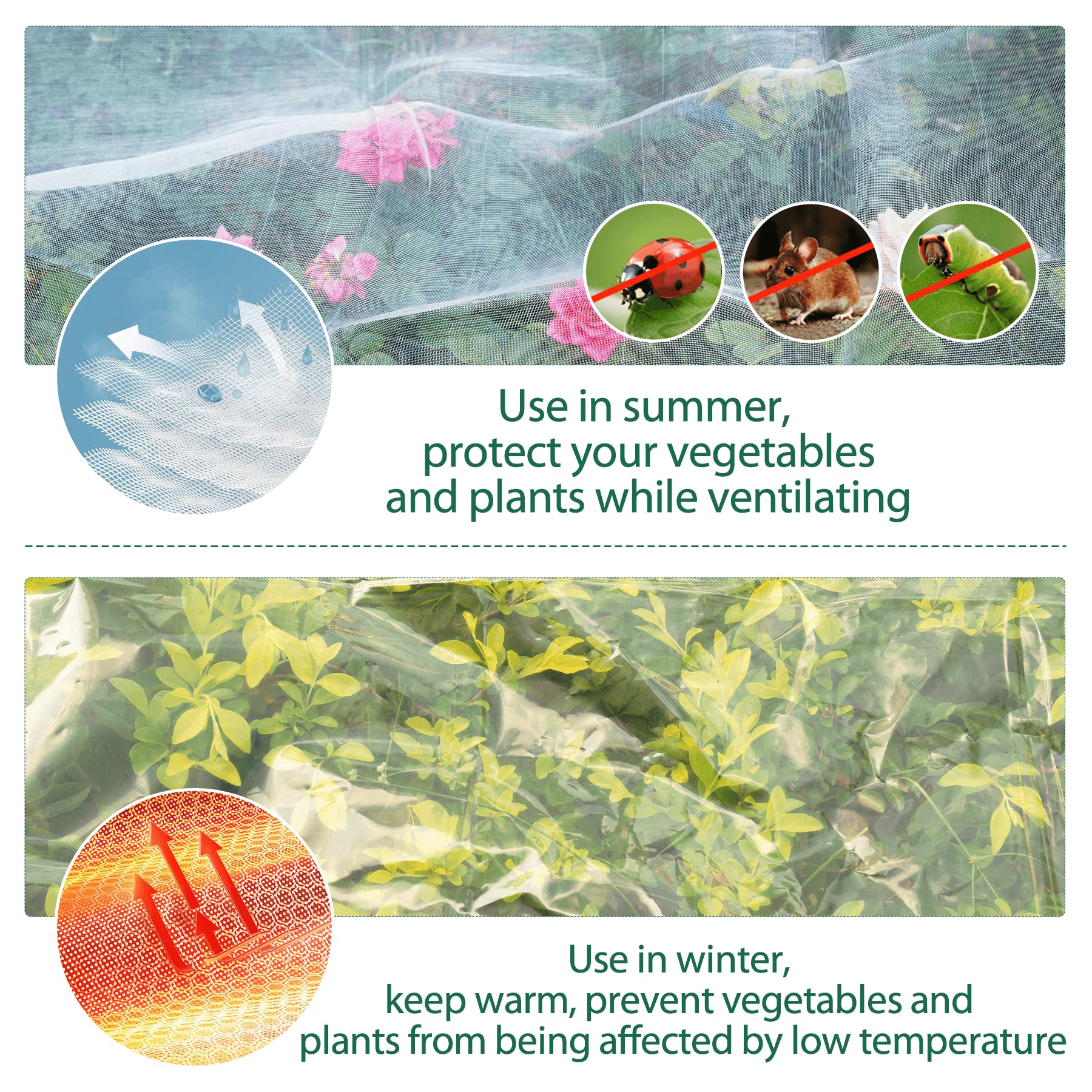 POTEY 4x8ft Raised Garden Bed with Greenhouse Cover - Galvanized Steel Planter Box for Vegetables, Fruits, Flowers & Herbs - Outdoor Gardening Kit for Backyard, Patio & Urban Farming