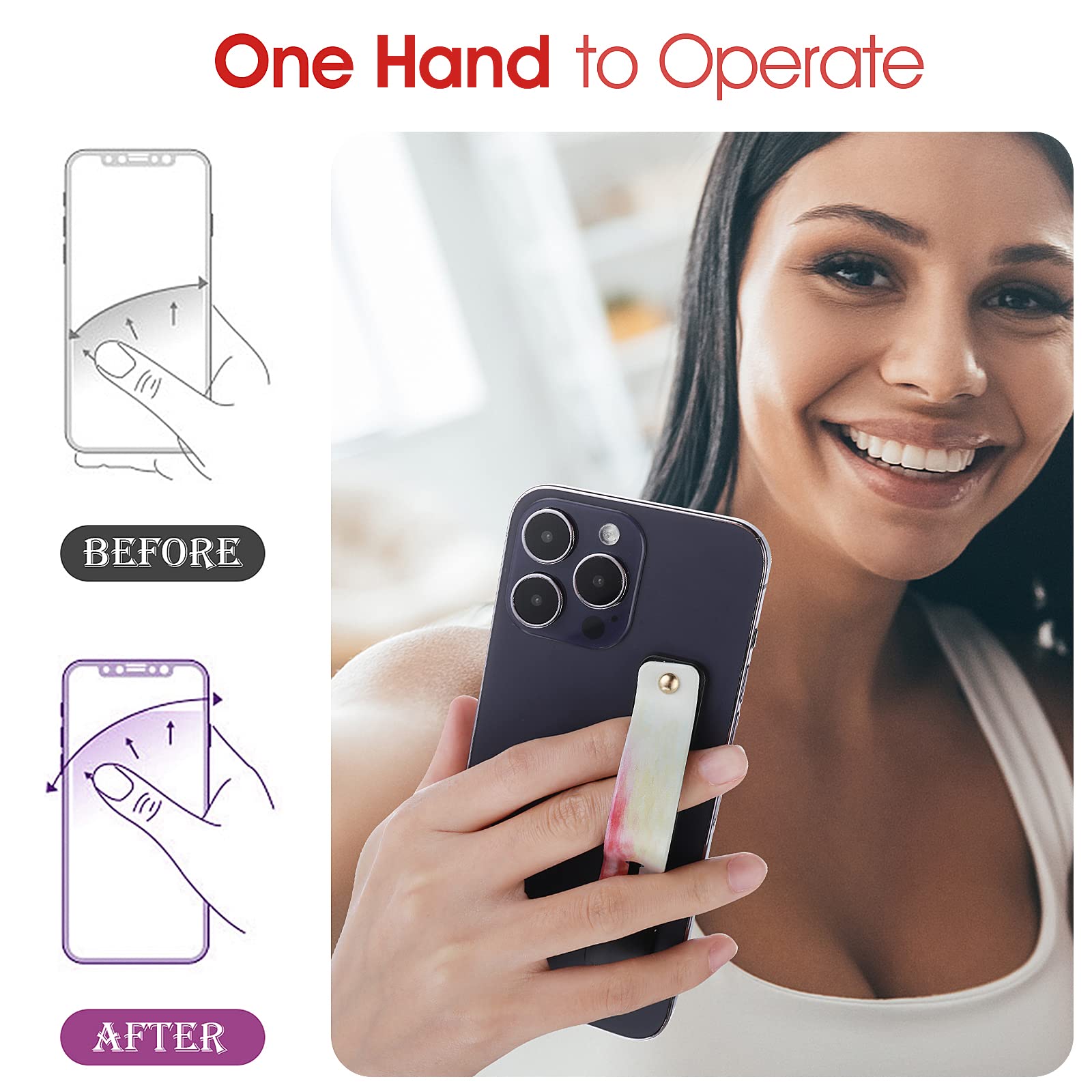 **Cobee Phone Loop Finger Holders – 5 Pack Universal Silicone Phone Grip & Telescopic Stand for Smartphones & Tablets (Color Painting) – Perfect for Hands-Free Viewing, Gaming & Secure Grip**