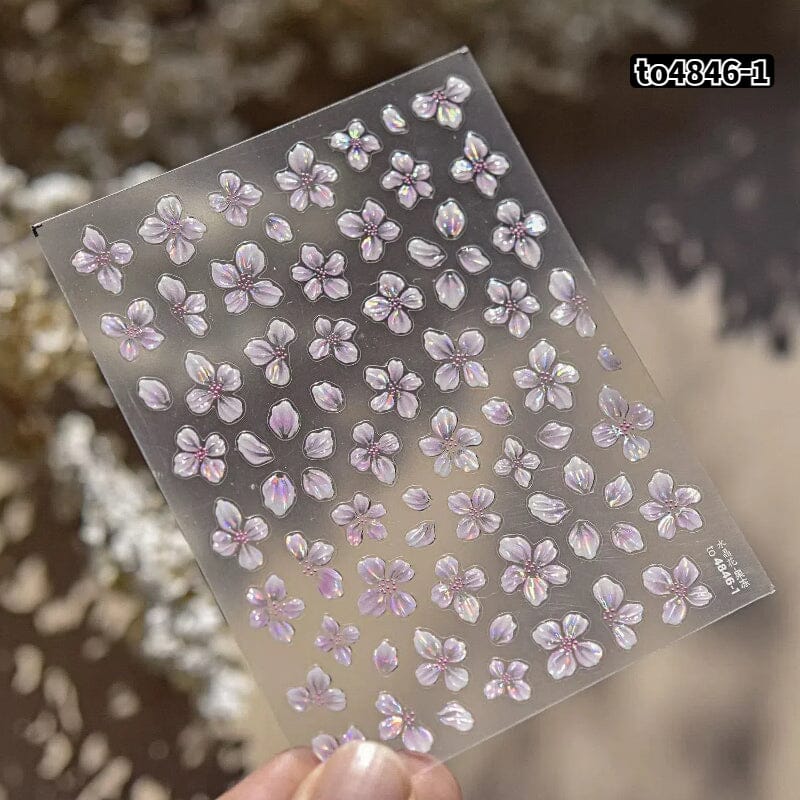 Spring Flowers Blooming Sakura Nail Stickers - Cherry Blossom Nail Art Decals for DIY Manicure | Perfect for Spring Parties, Weddings & Nail Salon Designs