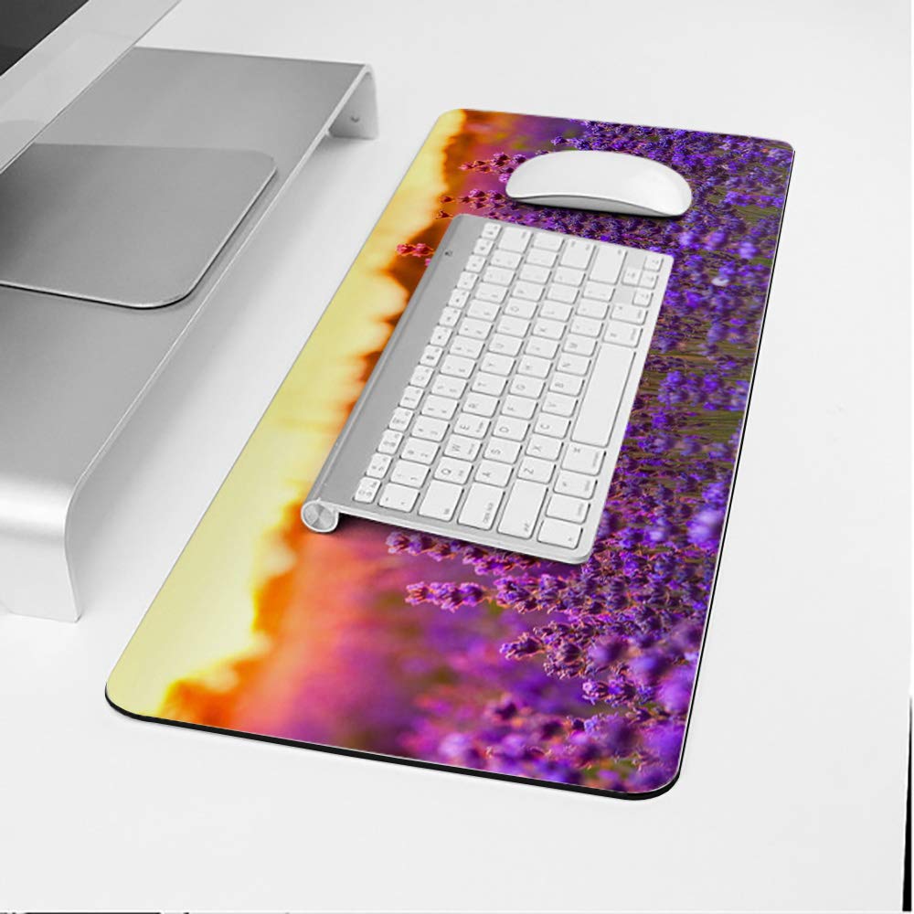 35x15 Inch Oversized Soft Desk Pad - Waterproof Office Desk Mat for Writing & Gaming, Sunset Lavender Purple - Perfect for Home Office, Gaming Setup & Workspace Protection