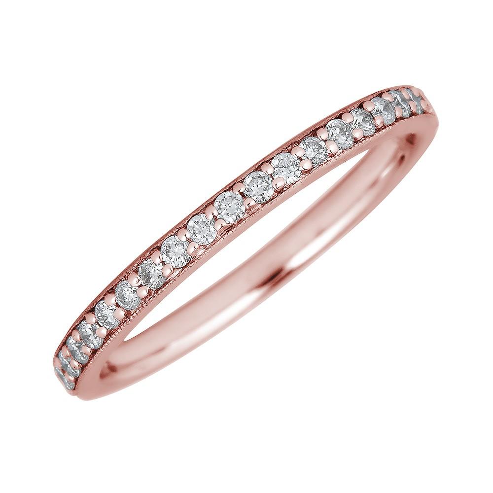 14KT Gold Diamond Band Ring for Women - 0.20 CTW 22 Stone Milgrain Wedding Band - Perfect for Engagement, Anniversary & Special Occasions