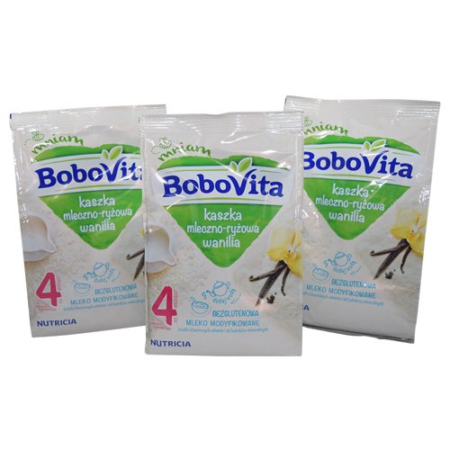 Organic Bobovita Vanilla Milk & Rice Cereal for Babies 230g (Pack of 3) - Easy-to-Digest Baby Food for Breakfast, Snacks & Travel - Ideal for 6+ Months Infants