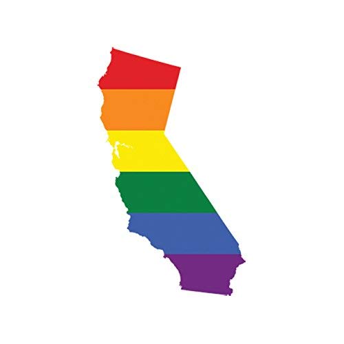 California State Shaped Gay Pride Rainbow Flag Magnet - LGBT Vinyl Car Bumper Sticker for LGBTQ+ Support - Perfect for Cars, Laptops, Fridges & Office Decor
