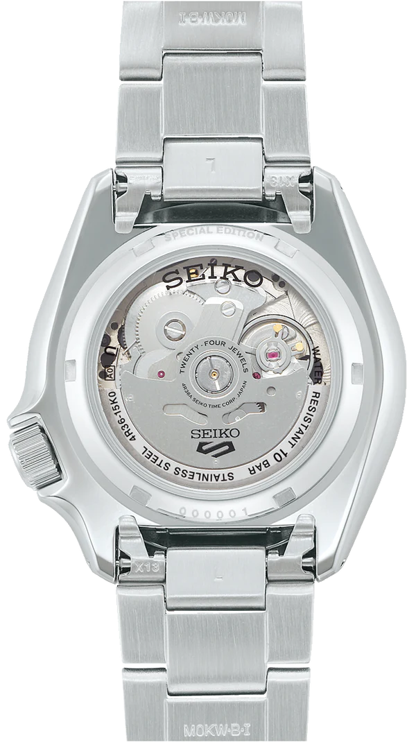 Seiko 5 Sports 43mm Blue Automatic Men's Watch - Stainless Steel Waterproof Wristwatch for Diving, Business & Casual Wear