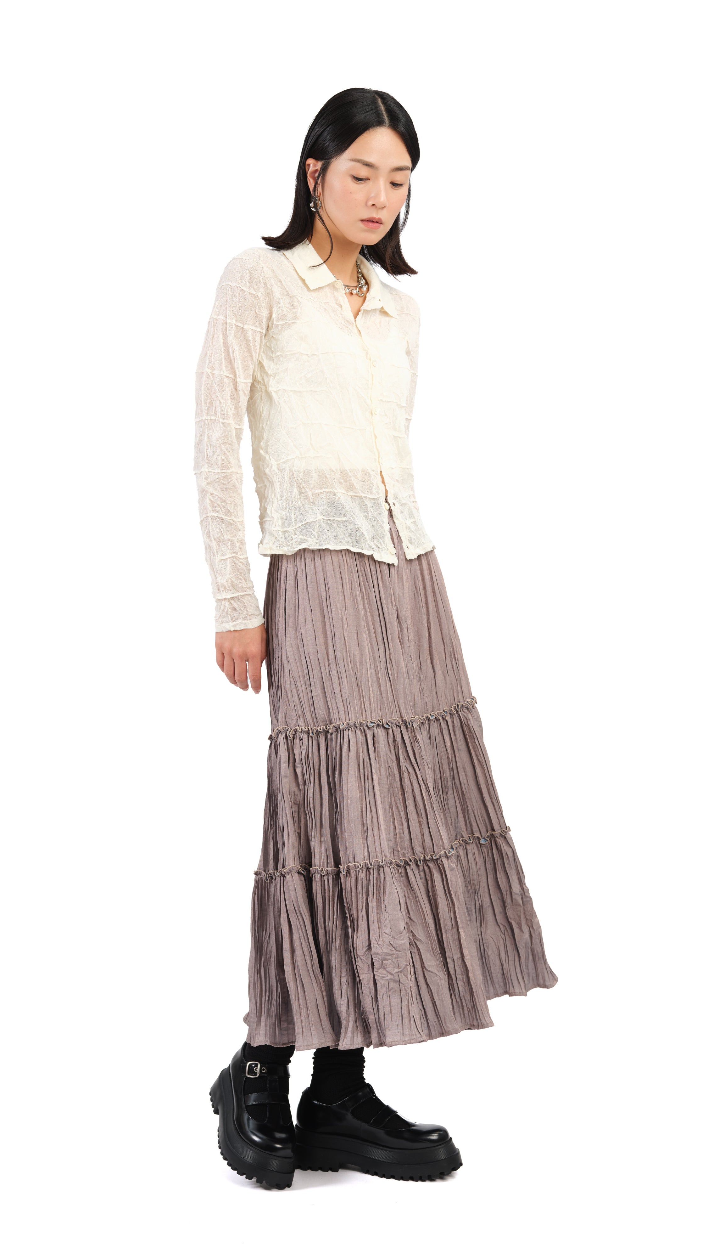 Stylish Pleated Skirt for Women - Trendy A-Line Midi Skirt with Elastic Waist | Perfect for Office, Party & Casual Outfits