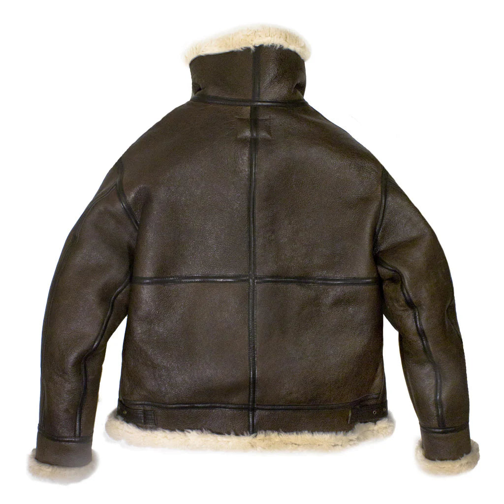Cockpit USA Men's B-3 Sheepskin Bomber Jacket - Genuine Shearling Leather Aviator Coat for Winter & Outdoor Activities | Perfect for Pilots, Motorcycle Riders & Cold Weather Fashion